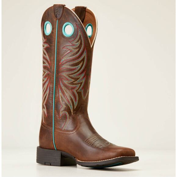 Ariat Womens Round Up Ryder Western Boot Sassy Brown Leather Size 9.5 NIB Cowboy - Picture 1 of 15